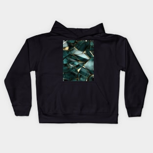 Funky Facade: Trompe-l’oeil Green Turquoise and Gold Kids Hoodie